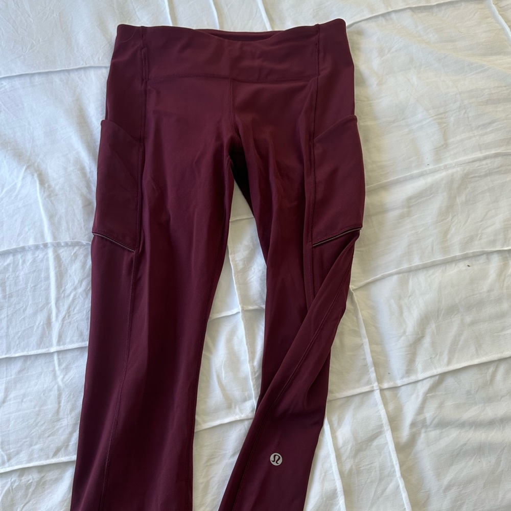 Maroon Lululemon Align Leggings 28” with Pockets